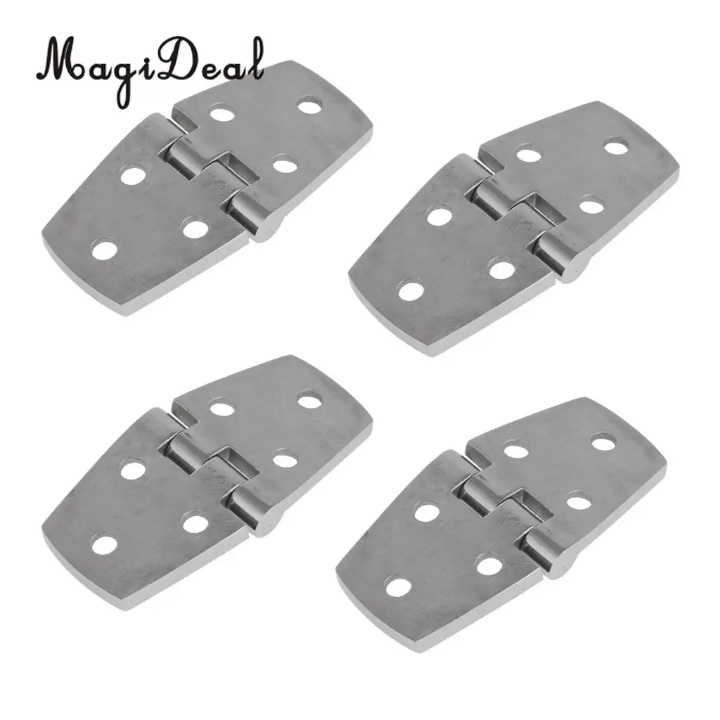 Durable 4 Pieces Marine Boat 316 Stainless Steel Strap Hinge Door Hinge for Marine Boat Yacht RV 76 x 38 mm Dinghy Accessories