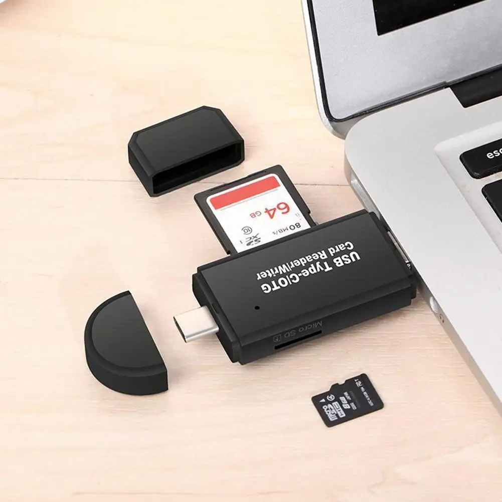 USB 3.0 Card Reader 3-in-1 Multifunctional Type-C USB 3.0 Micro-USB TF SD OTG Memory Card Reader