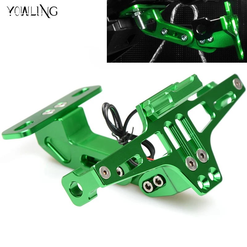 Motorcycle License Plate Bracket Licence Plate Holder Frame Number Plate For KAWASAKI ZX-6R ZX-10R ZZR1400 Z750 Z750S Z800 ER-6N