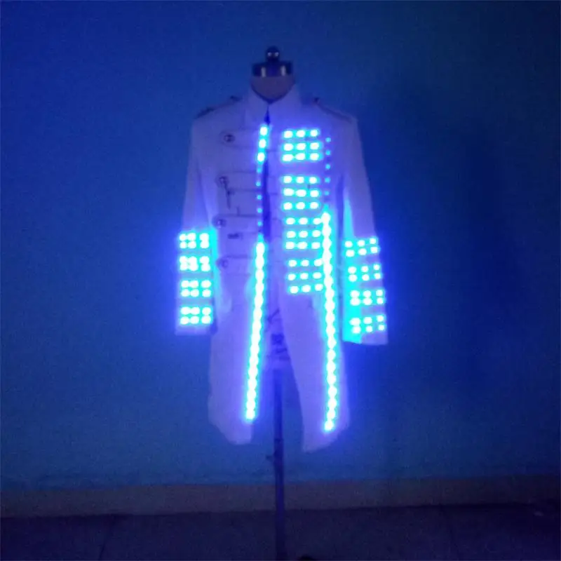 Led Luminous Clothes Flashing Growing Light Up Windbreaker Costume Men DJ Party Show costumes