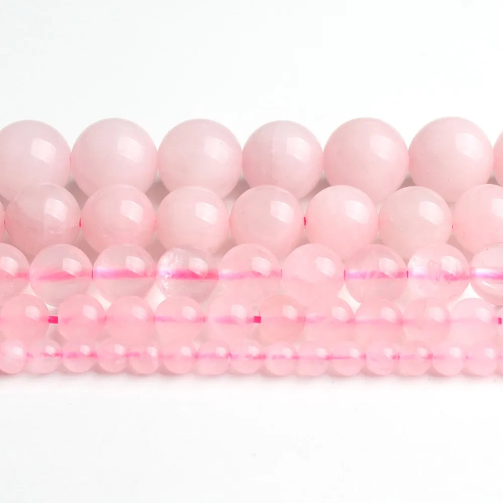 Wholesale 2 lots natural rose quartzs pink crystal loose beads for jewelry making DIY bracelet Strand 15\