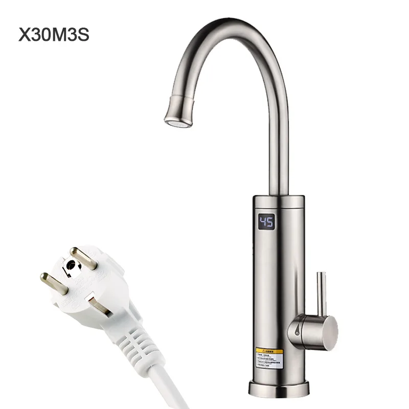 Kbxstart 스테인레스 스틸 Robinet 요리 인스턴트 온수기 탭 Cocina Electrica 수도꼭지, EU 플러그 또는 누출 보호기 포함