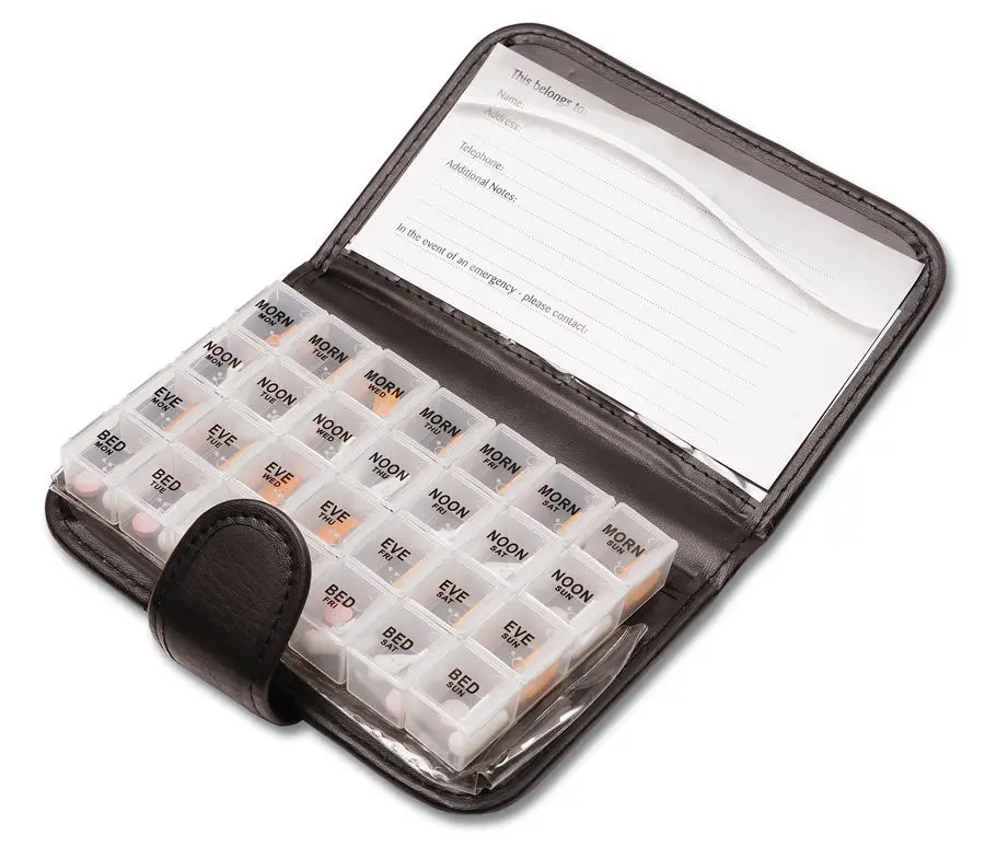7 Day Weekly Pill Travel Medicine Box Dispenser Tablet Holder Organiser 7 Day Pill Wallet