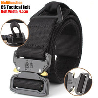 Quick Release 45mm Men CS Tactical Belts Nylon Military Belt+Buckle Adjustable Heavy Duty Training Waist band Hunt Accessories
