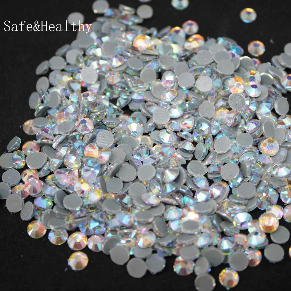 

Crystal AB(blue) SS6-SS10 Machine Glass Material DMC Hotfix Rhinestones Flatback Glass For Clothing Decoration