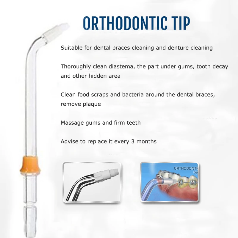 3 шт. Замена ортодонтического наконечника струйная насадка подходит для Waterpik ирригатора полости рта водный зубной протез и зубные Брекеты для чистки