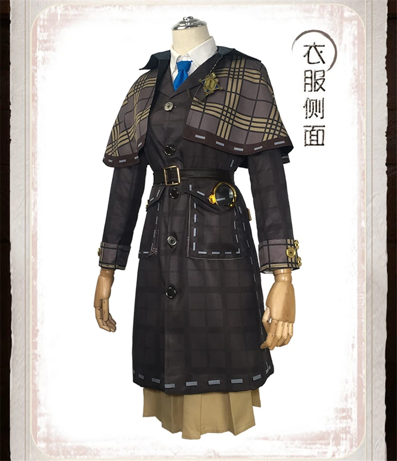 New!! Anime Identity V Emma Woods Miss Truth Cosplay Costume women's Detective Gothic Uniform H