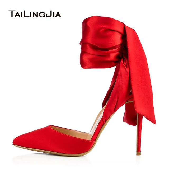 Red evening pumps store