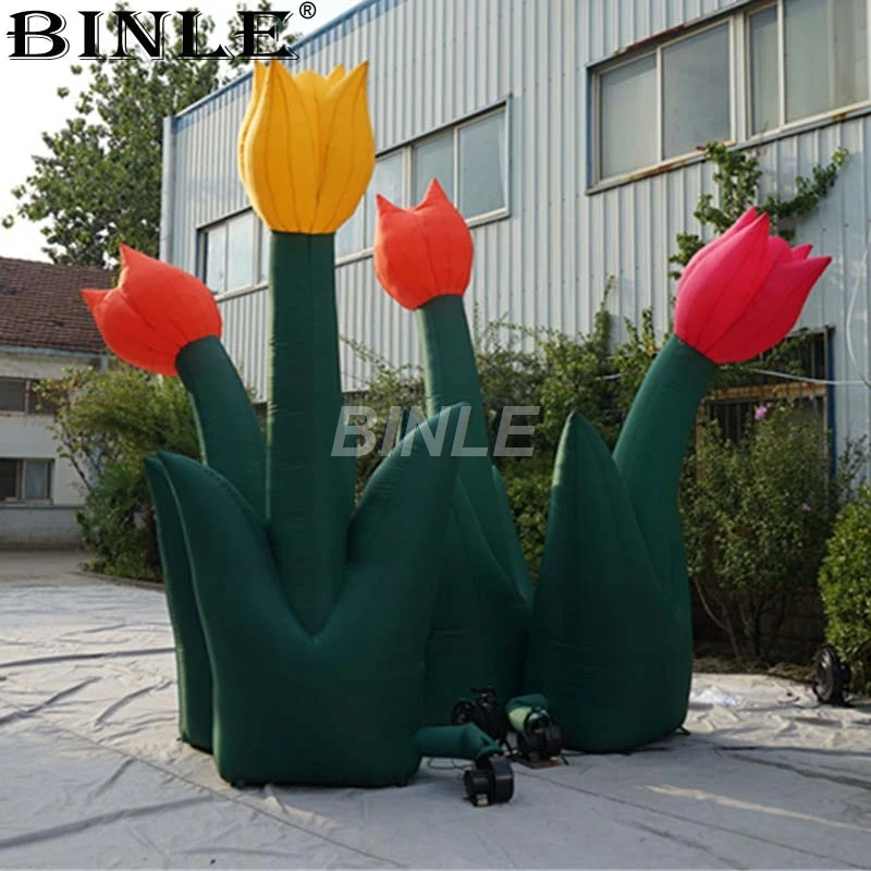 Customized new style multicolor inflatable tulip giant inflatable flower tree balloon for stage decoration