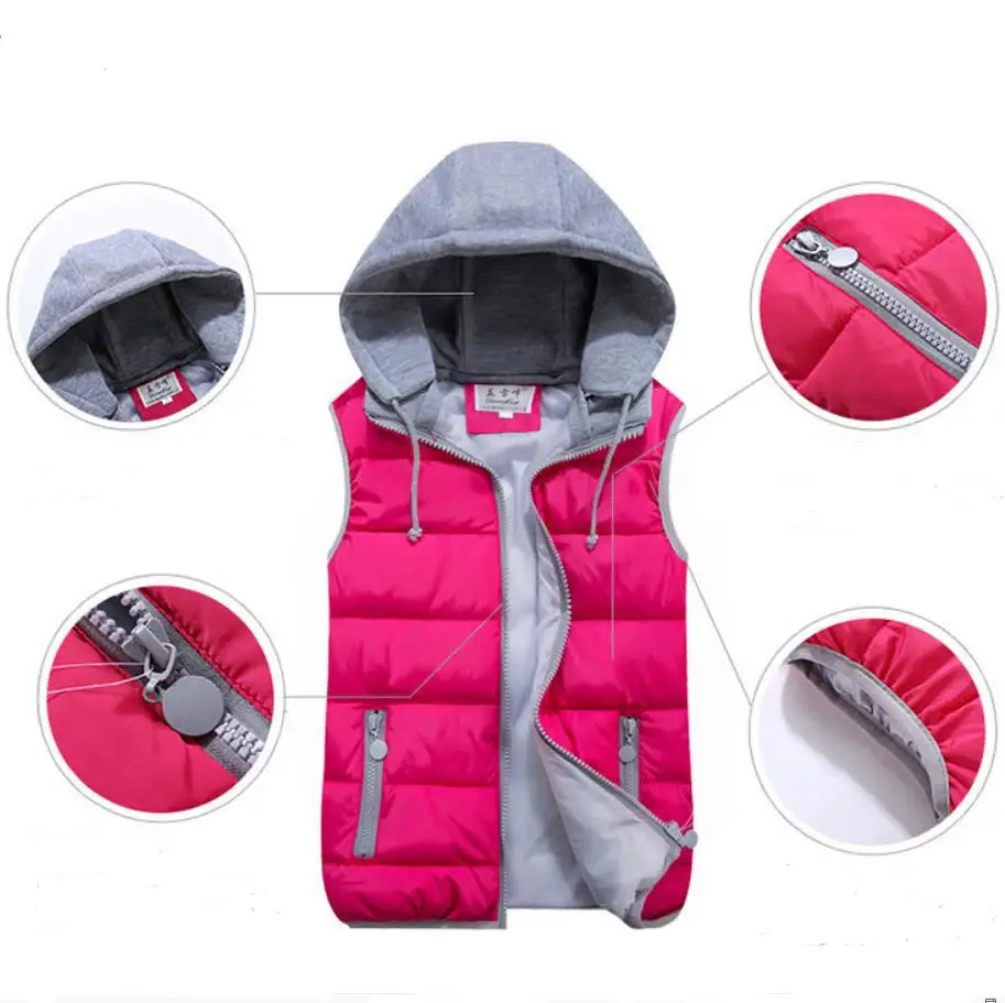 

1PC Women Vest Colete Feminino Winter Short Vest Women Hooded Cotton Padded Veste For lover waistcoat