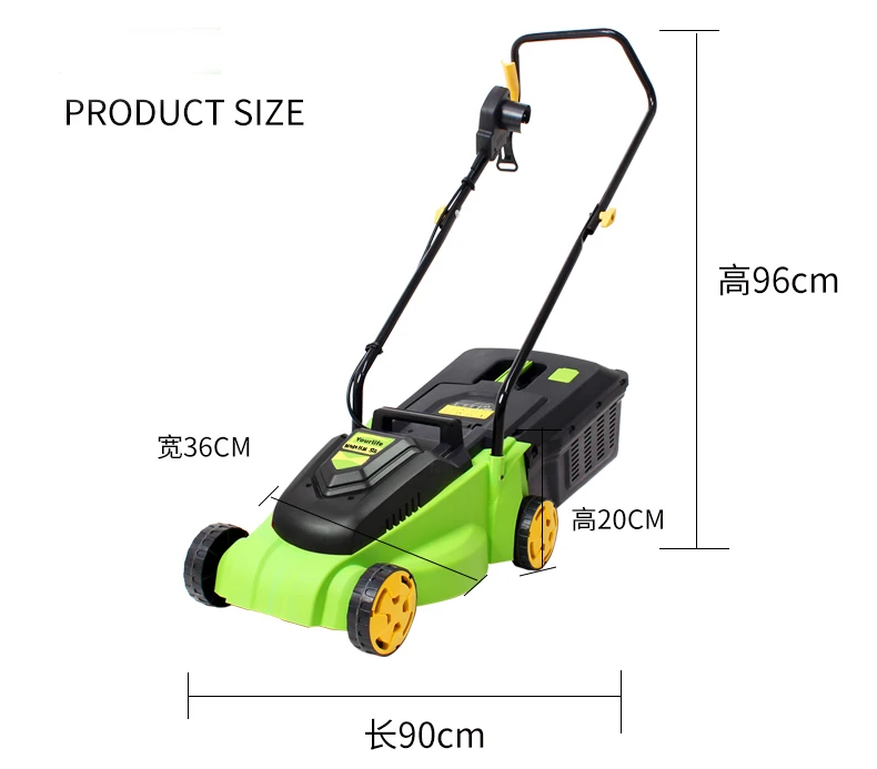 คุณภาพสูง1600W บ้านเครื่องตัดหญ้าไฟฟ้าสัมผัสเครื่องตัดหญ้า Push-Type เครื่องตัดหญ้า230V-240V/50Hz 330มม.3300r/Min ขายร้อน