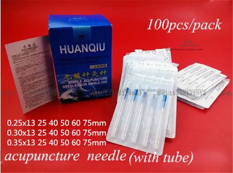 CE FDA medical Huanqiu disposable sterile single use acupuncture tube needle copper Handle slimming massage acupuncture needles