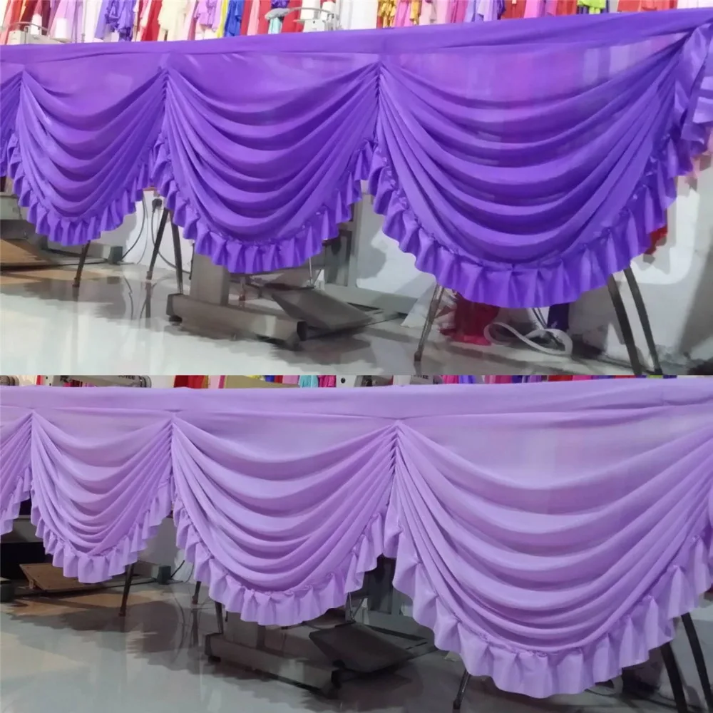 

Free Shipping High Quality 6 Meters Long Wedding Backdrop Swag Curtain Pelmet For Wedding Party Banquet Decoration