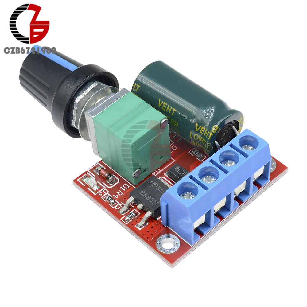 Mini 5A 90W Voltage Regulator PWM 12V DC Motor Speed Controller Regulator Module DC-DC 4.5V-35V Power Controller