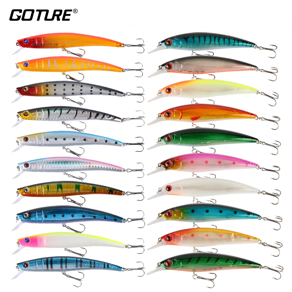 

Goture 20 Pieces/set High Quality Fishing Lure Kit Mixed 2 Style Fishing Wobblers Professional Sea Bass Killer