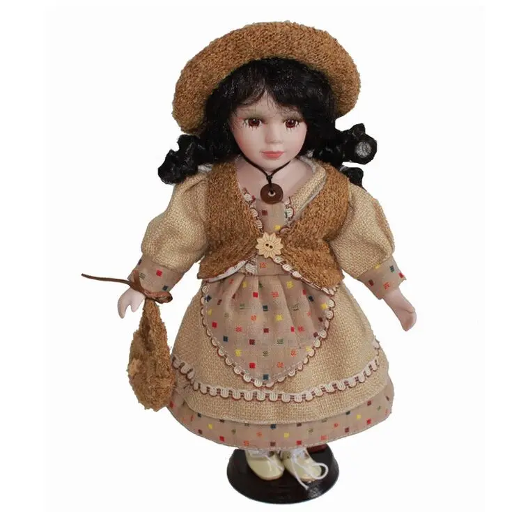 

30cm dark rural Field Village porcelain Leisur girl doll European ceramic doll style home decoration Christmas gifts