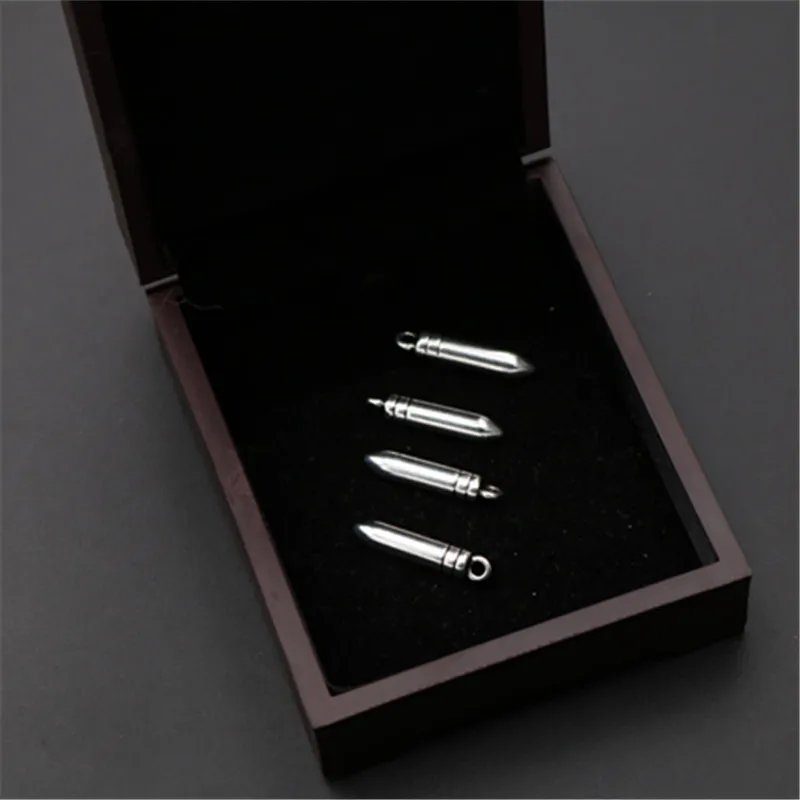 10pcs Silver Color 3D Mini Bullet Pendant Earring Bracelet Metal Accessories DIY Charms For Jewelry Carfts Making 23*10mm A608