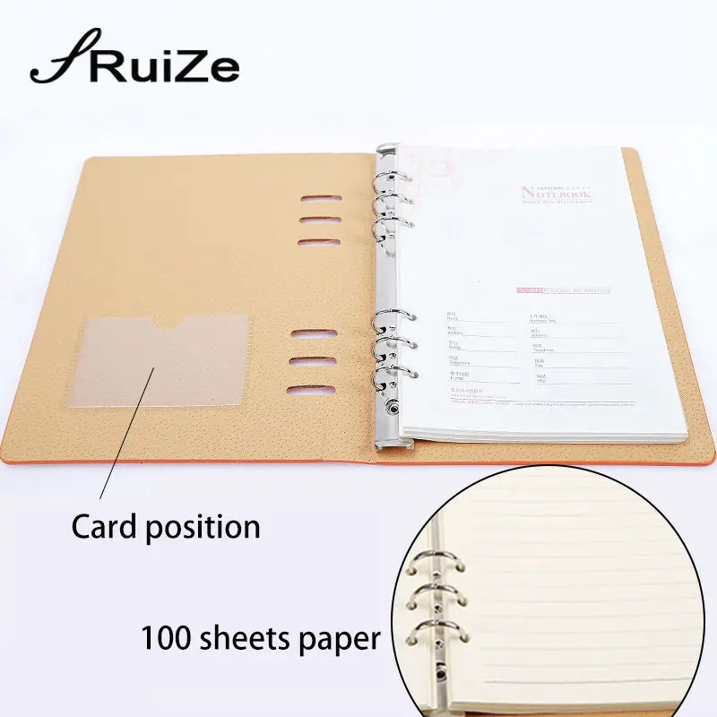 Hard Cover Faux Leather Spiral Notebook Planner Agenda 2023 Ring Binder A5 A6 B5 Note Book Office Business Stationery Gift