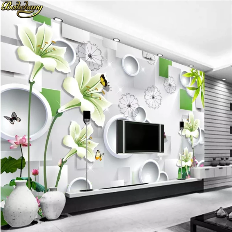 

beibehang size High Quickly HD mural 3d wallpaper blue Lily seiling limew europe papel de parede papel de parede infantil