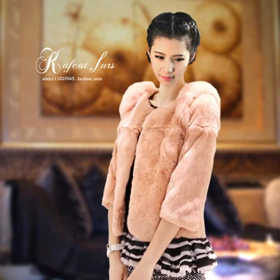 

Seven new winter otter rabbit hair short fur coat sleeve fox fur pure color coat of cultivate one's morality