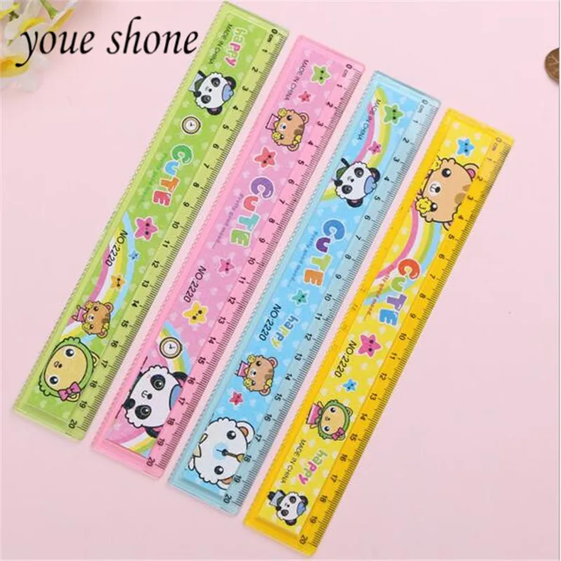 1Pieces/Lot Cartoon Ruler Learning Office Supplies Straight Wave Line Dual-Use 20CM Ruler Student Supplies