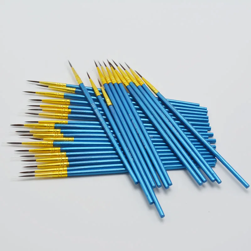 10pcs/set nylon hair blue rod hook line pen painting brush children DIY art supplies tool Art Stationery watercolor painting pen