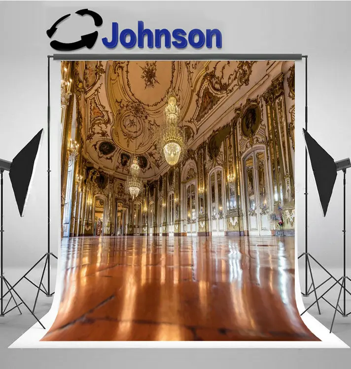 

Queluz Portugal Ballroom chandelier palace photo backdrop High quality Computer print wall background