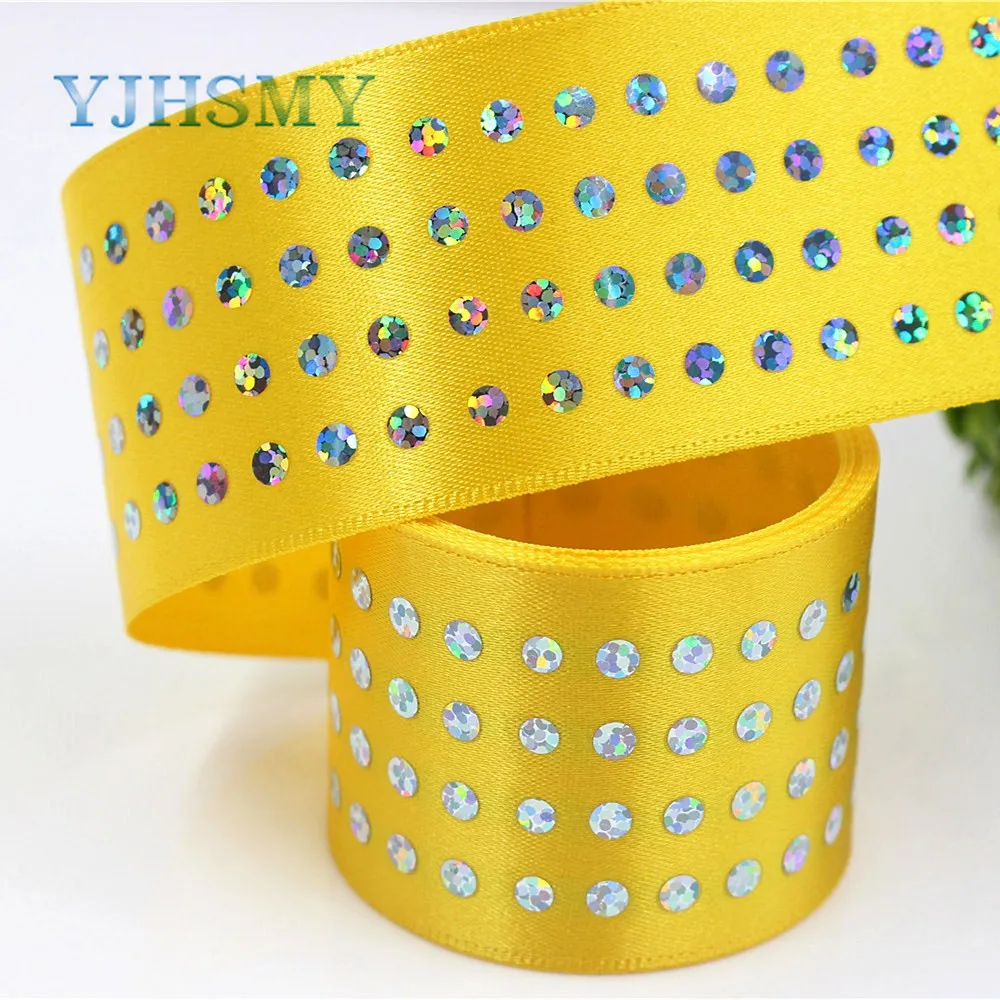 YJHSMY – ruban pur à paillettes blanches, 184113,38mm, 2 yards, accessoires de mariage, DIY, matériel fait à la main pour la saint-valentin