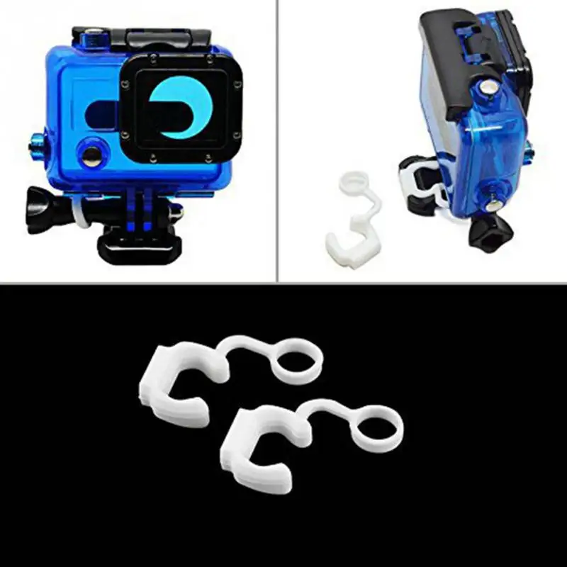 Soft White Silicone Rubber Lock Plug, Manilha Lock Catches, Anti-drop Buckle para GoPro Hero 3 Acessórios, 5Pcs