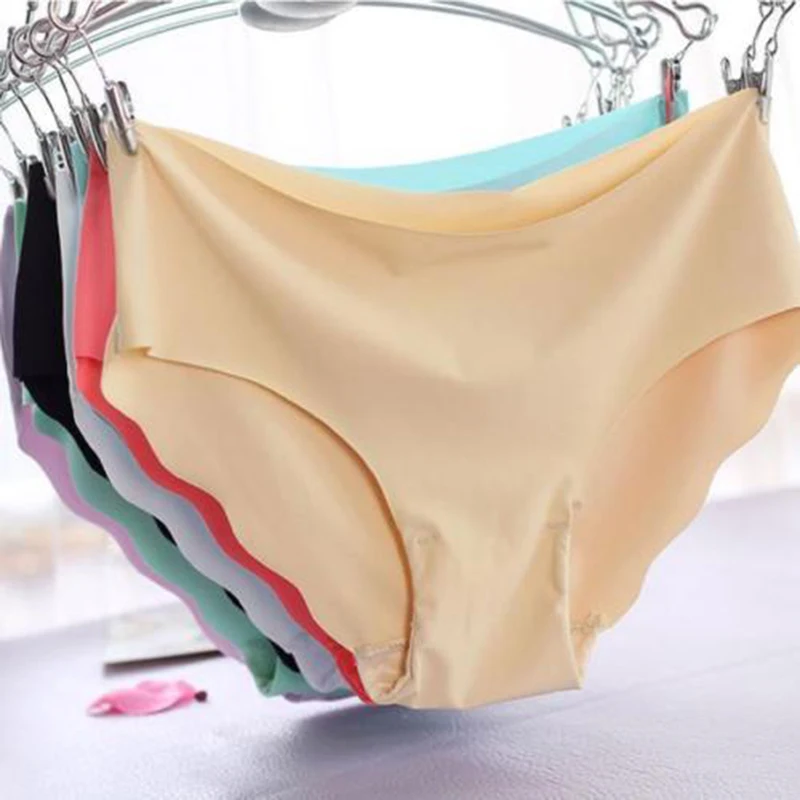 Women Briefs Sexy Solid Seamless Soft Thongs Lingerie Hipster Underwear Panties