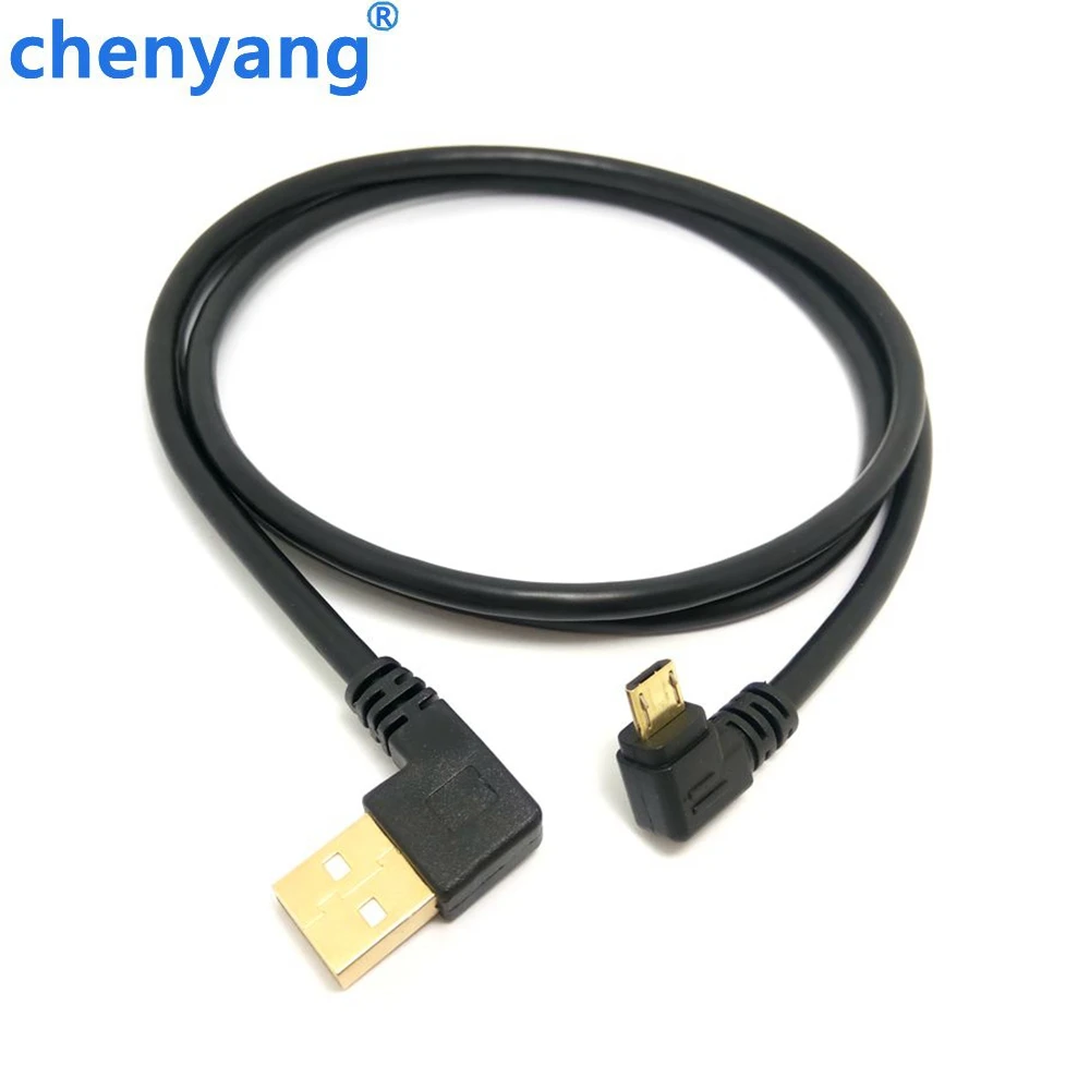 15cm short 1m Gold plated Right Angle Micro USB to Left Angled USB Tpye A Male 90 Degree Cable Data Charge Cord