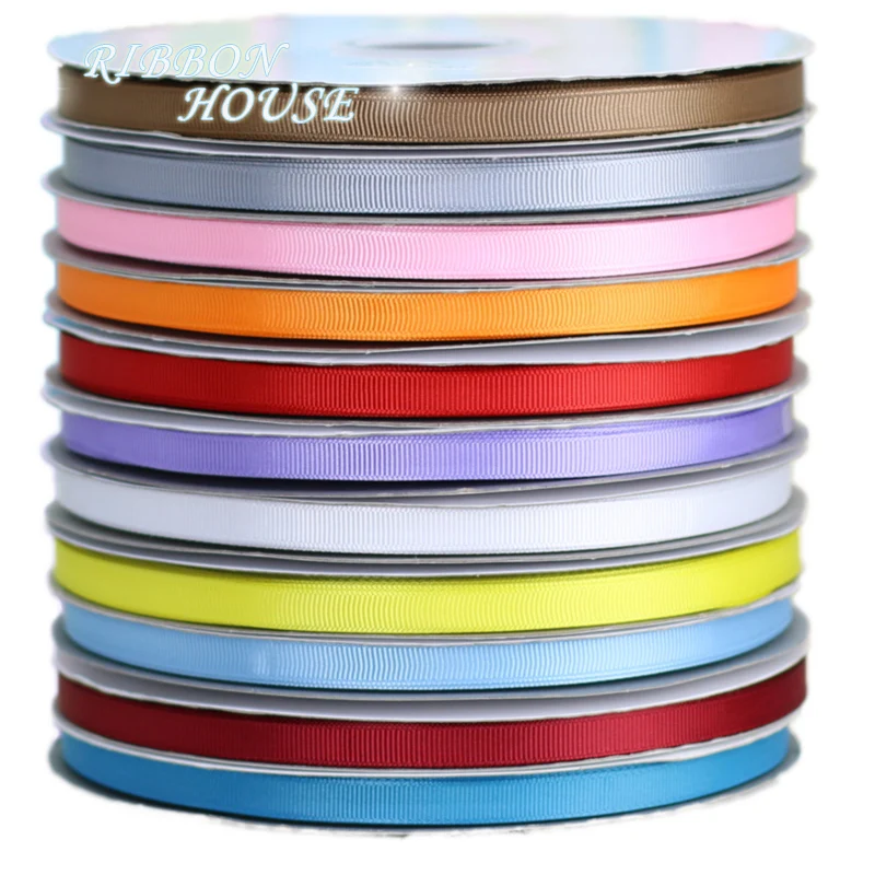 (100 yards/roll) 1/4 inch (6mm) Grosgrain Ribbon Wholesale gift wrap decoration Christmas ribbons