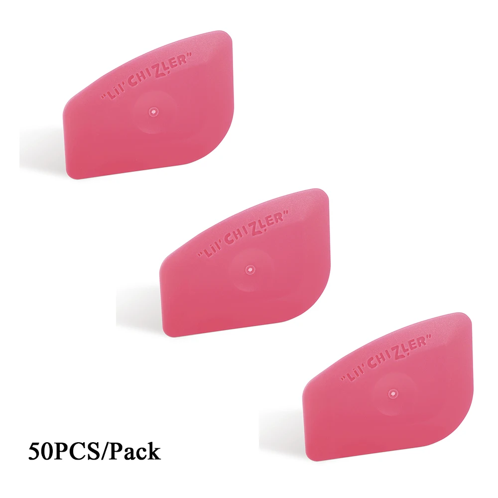 EHDIS 50pcs Pink Lil Chizler Plastic Scraper Car Wrap Vinyl Film Edge Tuck Squeegee Auto Carbon Window Tint Sticker Application