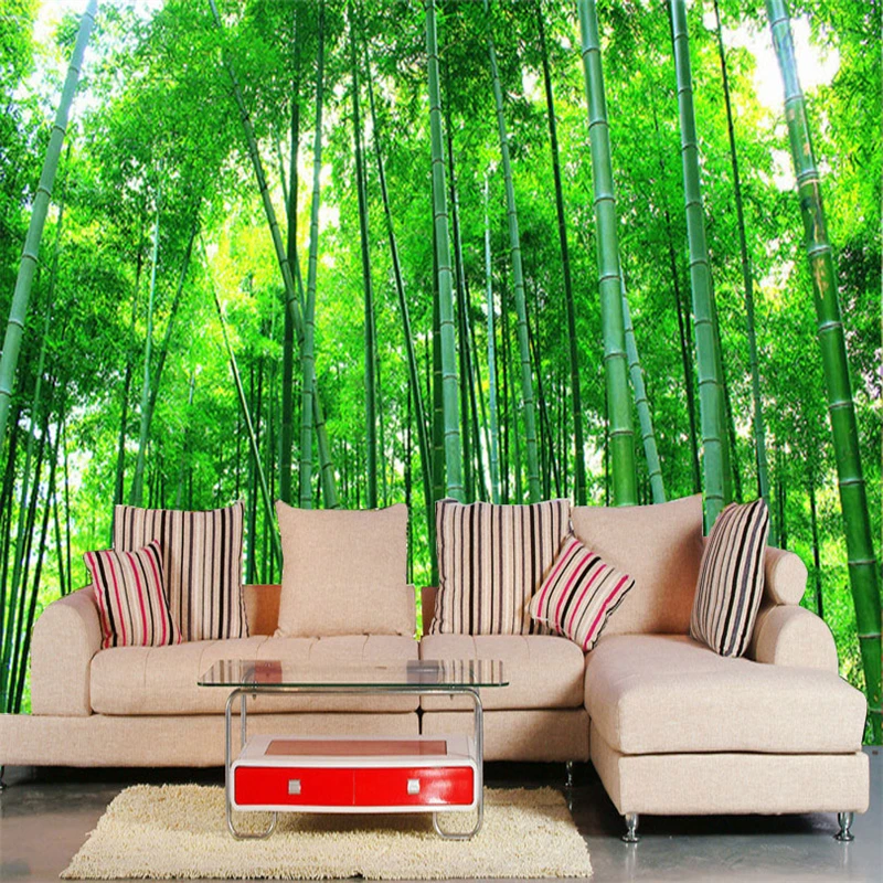 beibehang Custom 3d stereoscopic sofa TV background wallpaper TV wall drawing bamboo Lin Fengjing large custom papel de parede