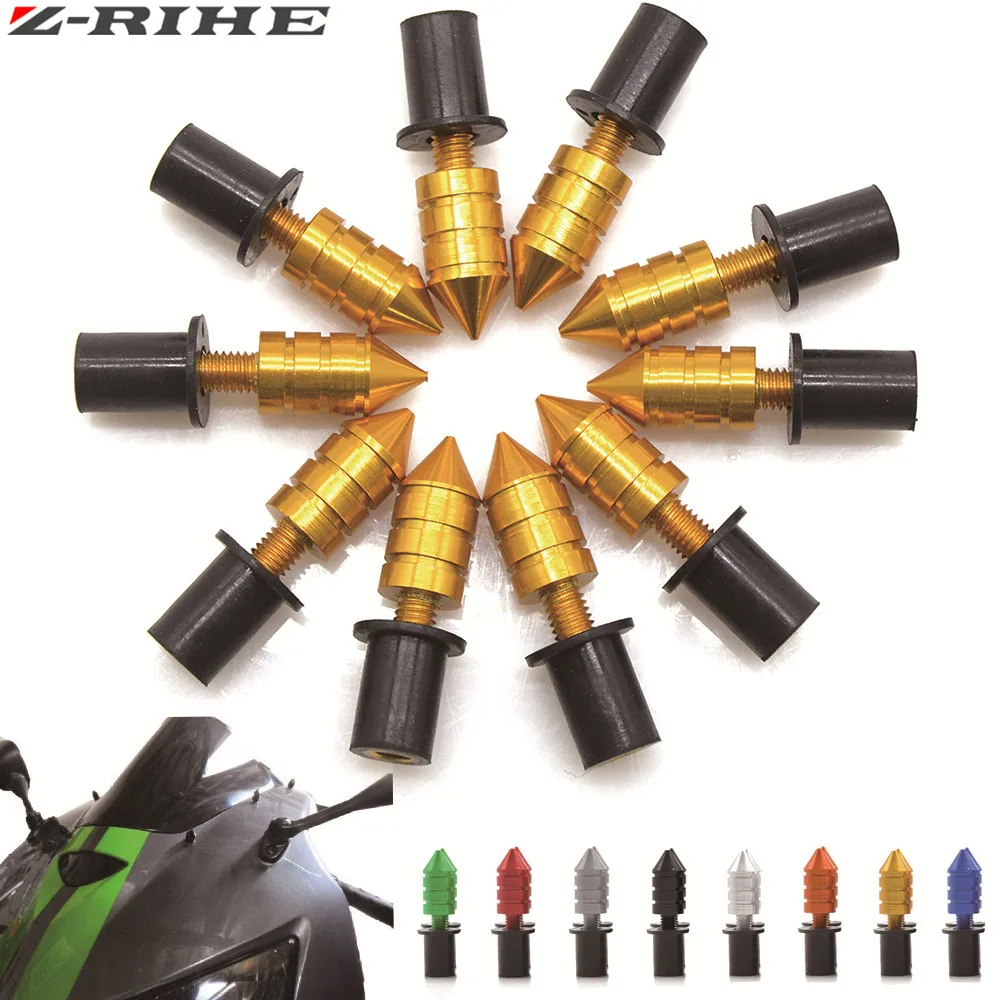 Motorcycle Windscreen Spike M5 Bolts Well Nuts For Suzuki GSXR 600 750 1000 Hayabusa/Honda CBR 600 954 1000 RR/YZF R1 R6 ZX6R