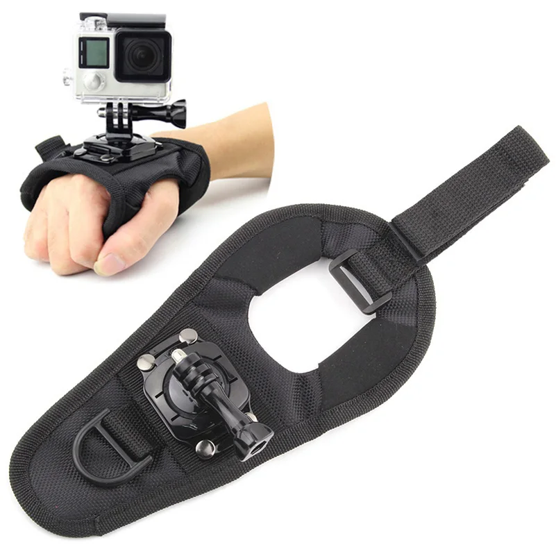 360 Degree Swivel Rotation Glove Wrist Band Hand Strap Belt Tripod Mount for GoPro Hero 7/6/5/4/3+/2018 SJCAM Accessory