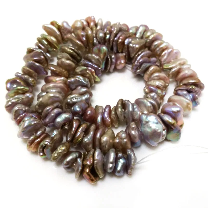 16 inches 12-17mm Natural Lavender Nugget Shape Baroque Keshi Pearl Loose Strand