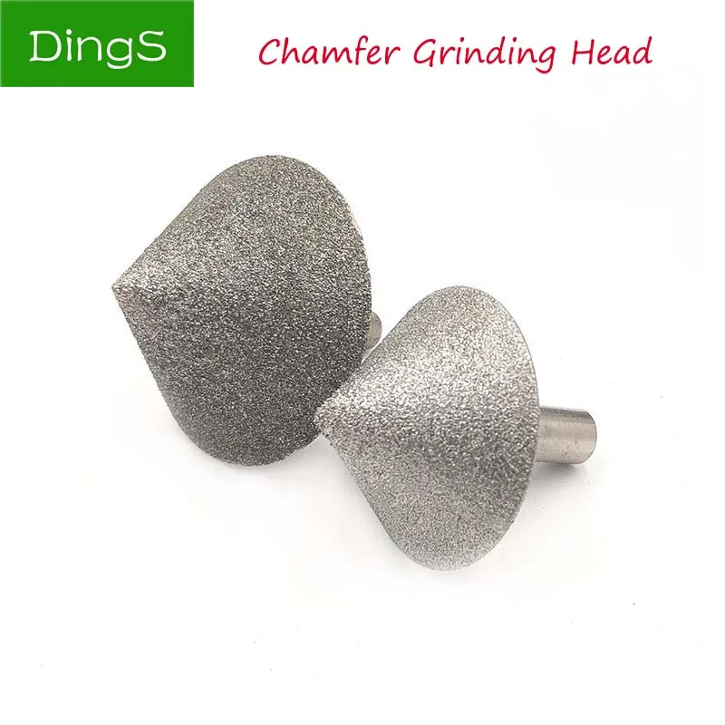 

1pcs Plating Diamond Cone Chamfer Grinding Head 90 Dregree For Stone Jade Glass Drilling Chamfer Grinding Tools 20-60mm