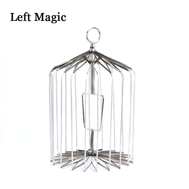 Gold & Silver Steel Appearing Bird Cage - Small Size (Dove Appearing Cage) Magic Tricks Magician Stage Illusions Gimmick Props