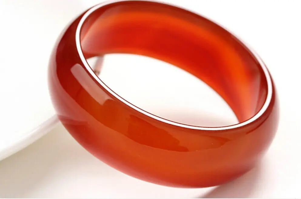 Beautiful Stunning Red Natural hetian stone bangle bracelet style Fine jewe Noble 100% Natural stone