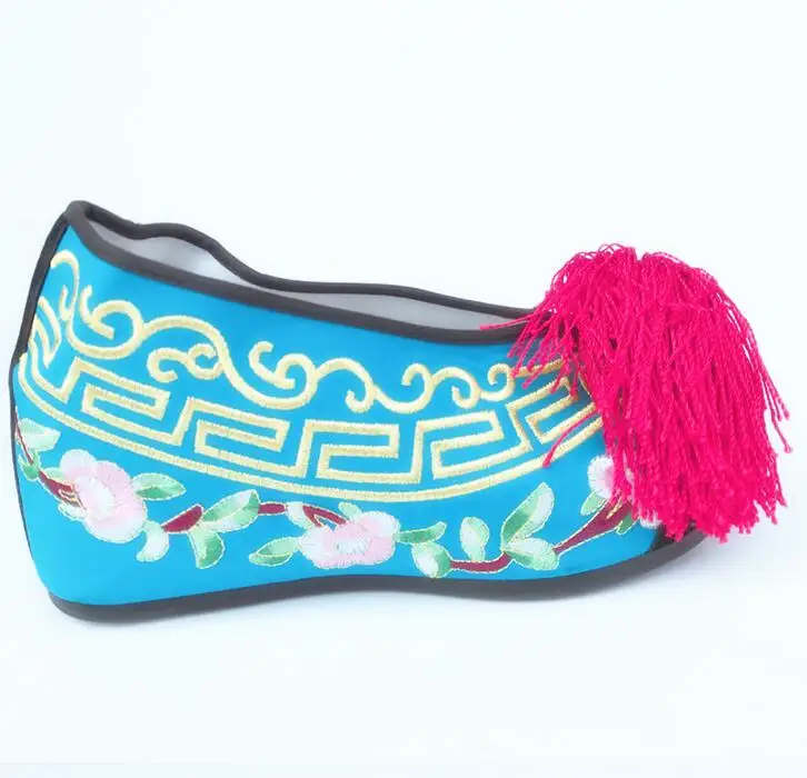 Chinese Peking Opera Shoes Women Embroidered Increase Within 6cm Ancient Stage Beijing Perform