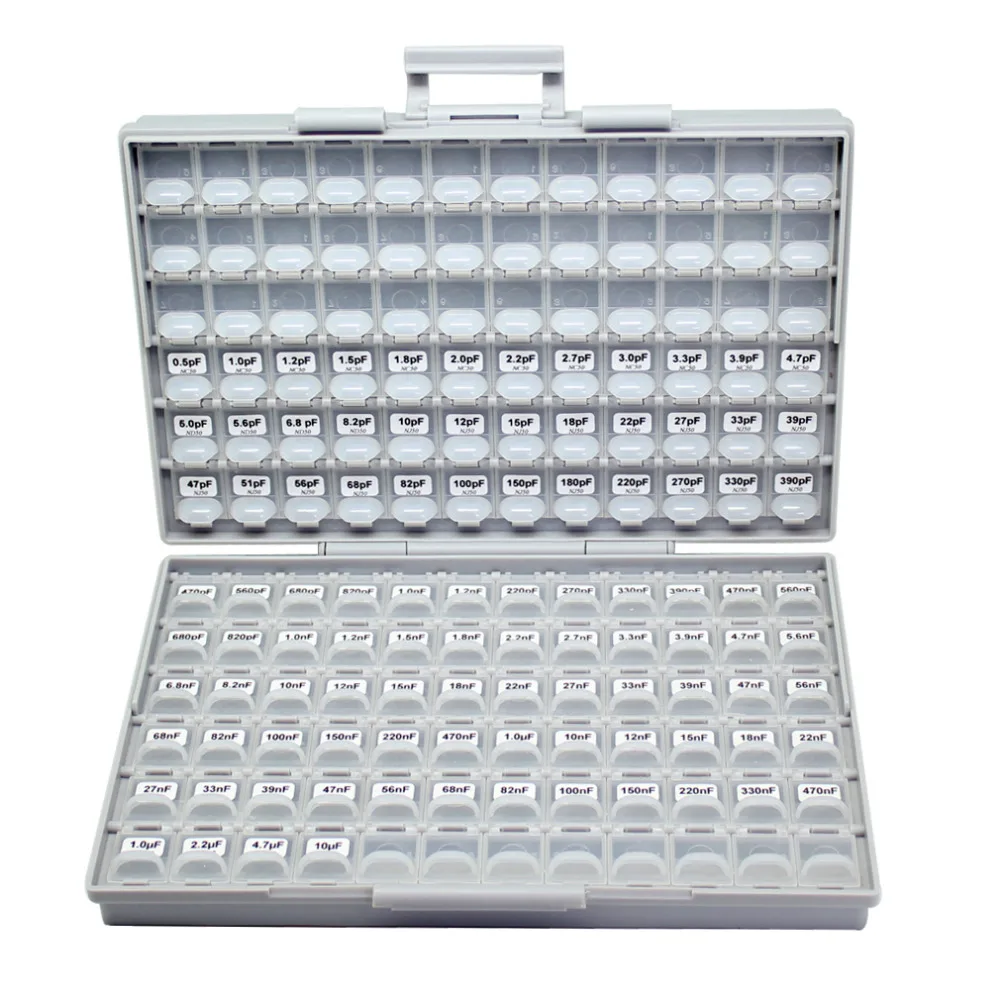 AideTek SMD 0603 Engineering Sample Capacitor box Kit 100 Values x 50pcs in BOX-ALL NPO 10UF assorted plastic part toolbox C0650