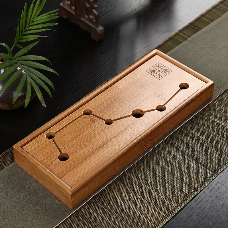 Free shipping Bamboo Kung Fu Tea Sets Tray Bamboo Water Storage Tea Tray Chinese  seven star Tea tray in China