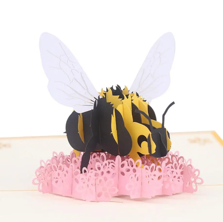 

10pcs 3D Animal Bee Handmade Kirigami Origami Wedding Party Invitation Cards Greeding Birthday Card Postcard