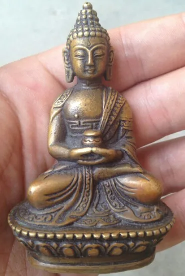 YM  309   Antique hands Tibetan buddha Bodhisattva Bronze Buddha Statue