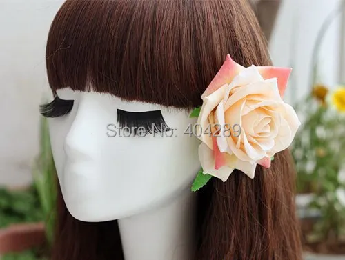 Imagem -04 - Artificial de Veludo Rosa Flor Grampos de Cabelo Broche de Noiva Cabelo Flor Mulher Wedding Party Fascinator de Alta Qualidade 24 Peças Lote