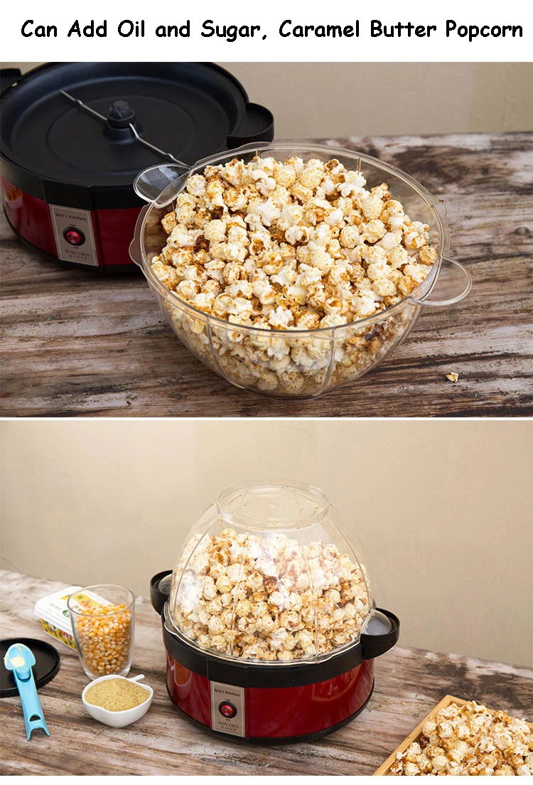 Household Popcorn Maker Machine High-end Oil Sugar DIY Popcorn Making Machine Bakeware Removable Washable Kitchen Machine