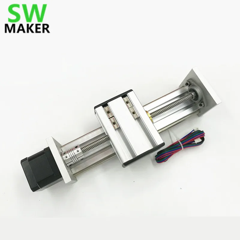 SWMAKER Z axis Slide rail kit with NEMA17 stepper motor 100/200/300mm effective stroke TR8 lead screw for CNC Reprap 3D printer