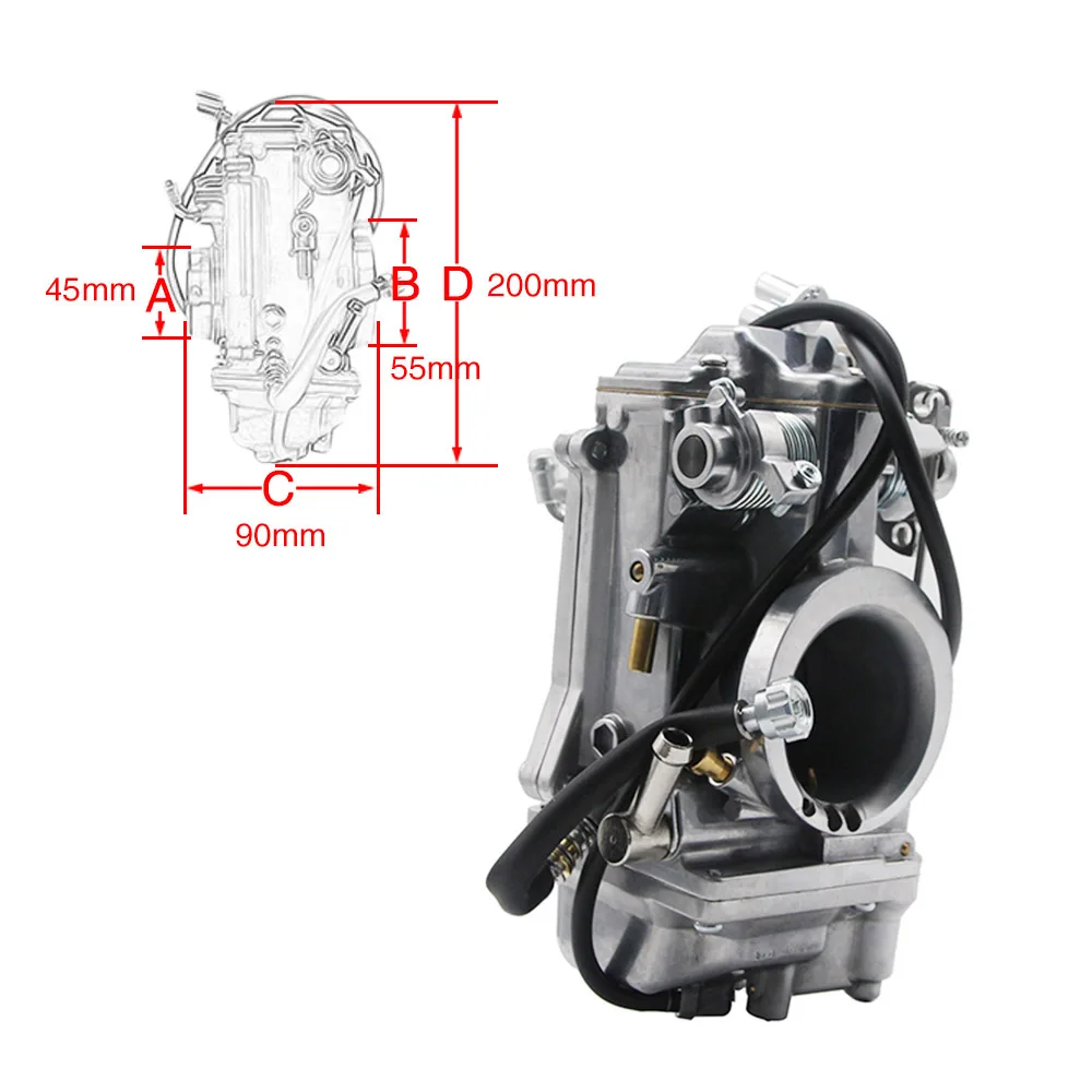 Sclmotos -Motorcycle Mikuni Accelerator Pump Carburetor Carburedor HSR45 45mm Carb for Harley EVO Twin Cam Evo XL883 TM45-2K