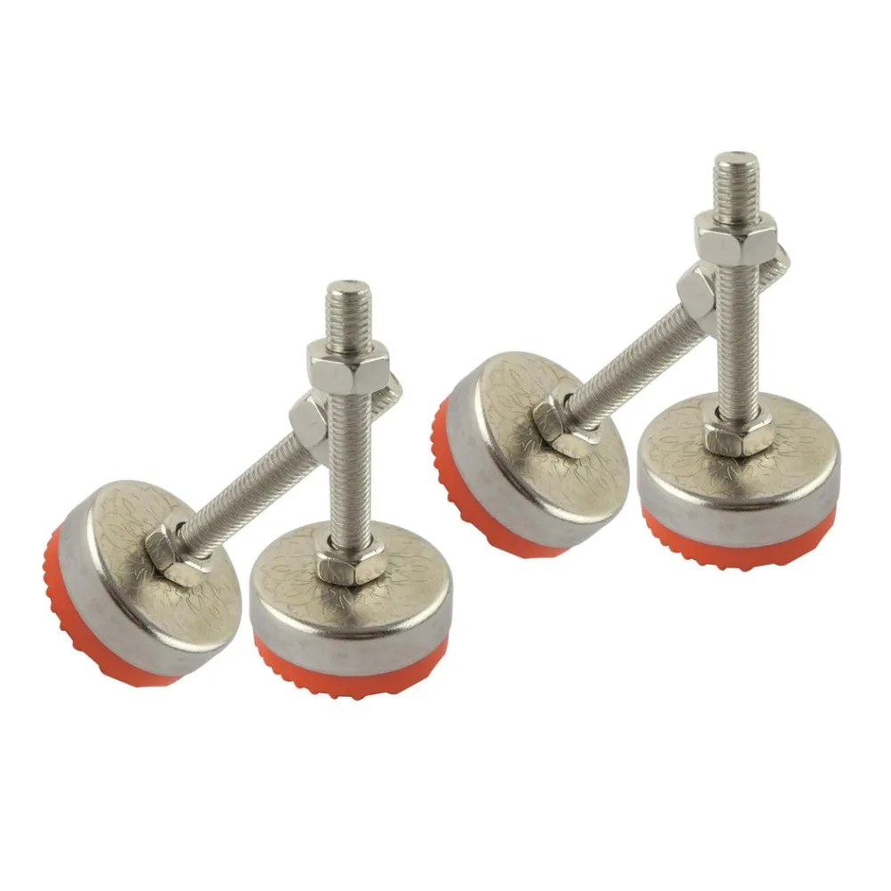 4pcs M12x60mm Adjustable Foot Cups 40mm Diameter TPU Non-skid Base M12 Thread 60mm Length Articulated Leveling Foot